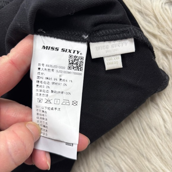 Y2K 90's Miss Sixty Women's XS Black Lace Trim Empire Babydoll Tank Goth Vamp - Picture 4 of 7